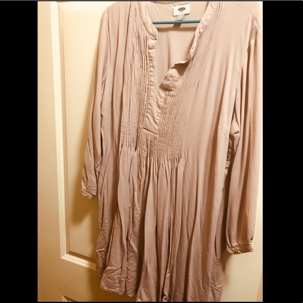 Pink Pintuck Long Sleeved Dress from Old Navy